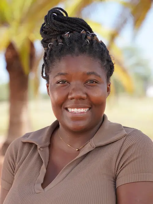 Portrait of Selma smiling outdoors