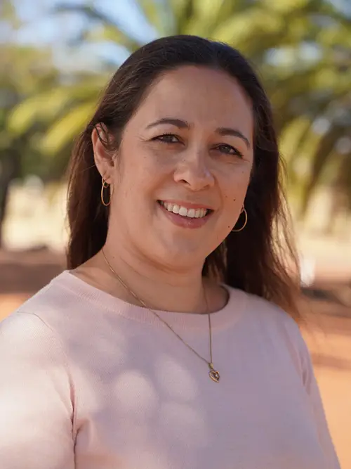 Portrait of Sara Stommel smiling outdoors