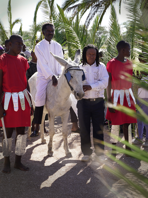 Otjikondo church Palm Sunday donkey
